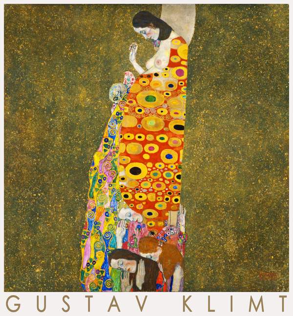 Klimt képek, festmények - Remény 2. - reprint, művészeti plakát Gustav Klimt  Festmény művészeti plakátja Női alak, Szecesszió